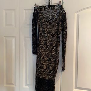 Black lace dress.
